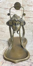 Art Deco Art Nouveau Austria Bronze Nude Lady Card Jewelry Trinket Ashtray Sale