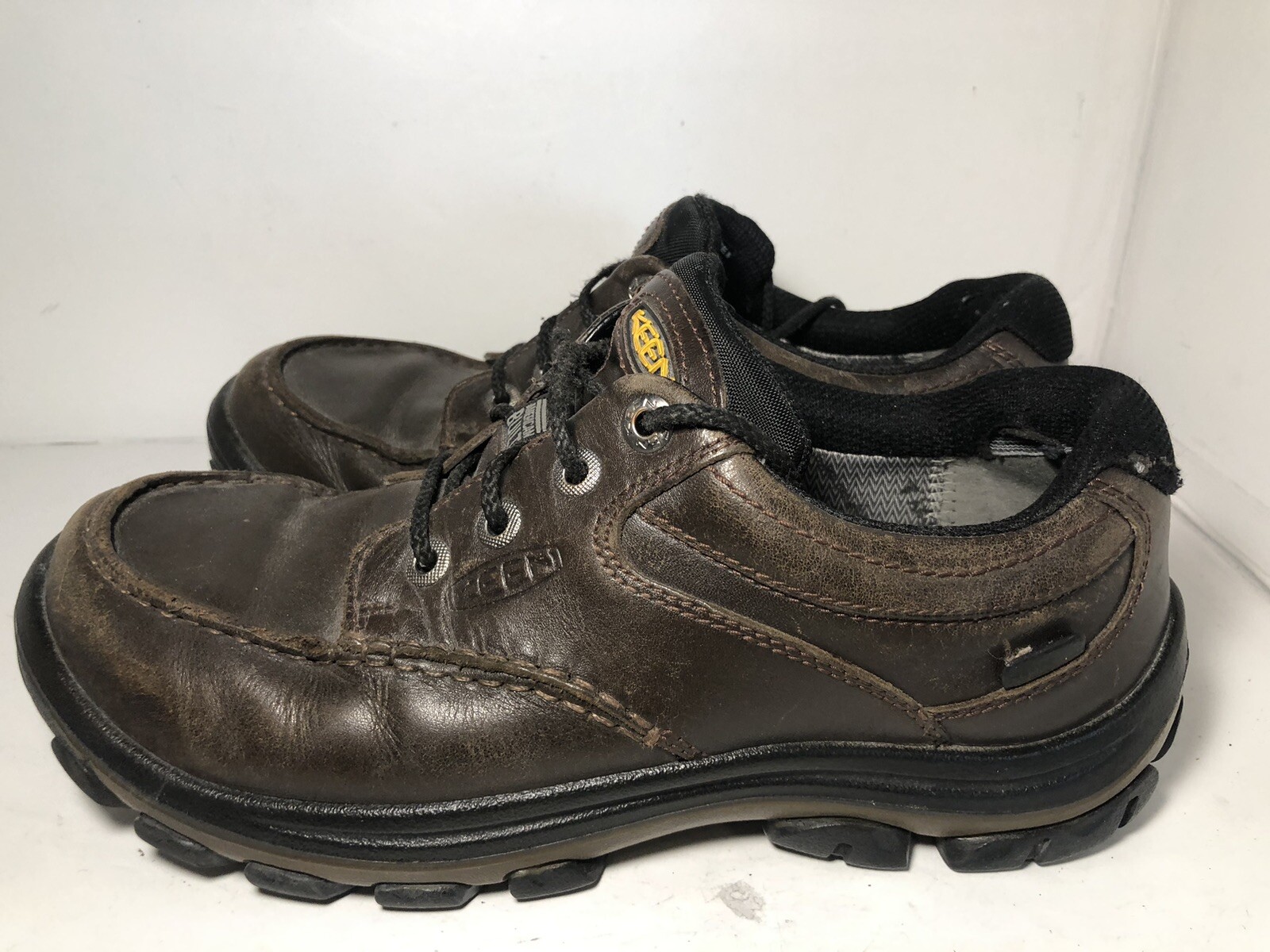 Scarpe da trekking Keen Anchor Park basse da uomo US 9 in pelle marrone impermeabili