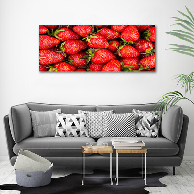 Planche De Cuisine En Verre Trempé Tulup 80x52 Cm - Motif Fraises Et Eau - Rouge