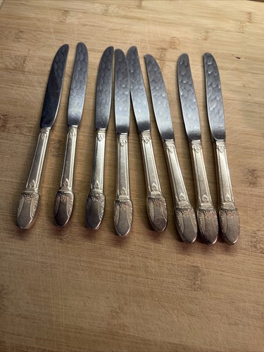 Rogers Bros 1847 IS Silver Plate First Love Dinner Knife Lot Of 8 Silverware - Picture 2 of 2