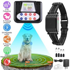 Dog Wireless Fence 990FT Range Remote Training Collar Vibration Shock/ Receiver
