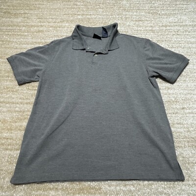 Bugle Boy Men's Polo Shirt Gray Large Cotton Blend Casual Short Sleeve