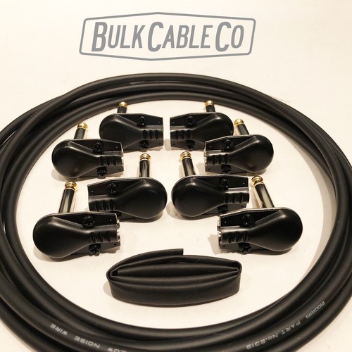 PEDAL BOARD PATCH CABLE KIT 4 CABLES 6' MOGAMI 2319 8 BLACK