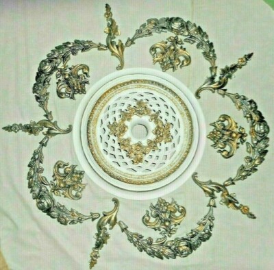 Ceiling Rose Centre Fine Plaster Handmade Baroque rococo. Diameter 34.6''
