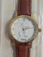 Vtg NEW Sealed - Disney Parks Crystal Silver Mickey Mouse Watch - Security Band