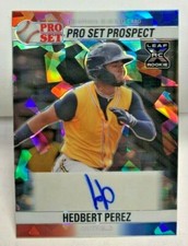 Hedbert Perez 2021 Leaf Pro Set Metal Red Blue Crystal XRC Autograph Auto #d 2/3