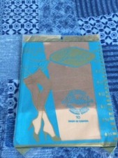 1 pair vintage Beautiful Nylons Garter stockings 10 nude Mesh