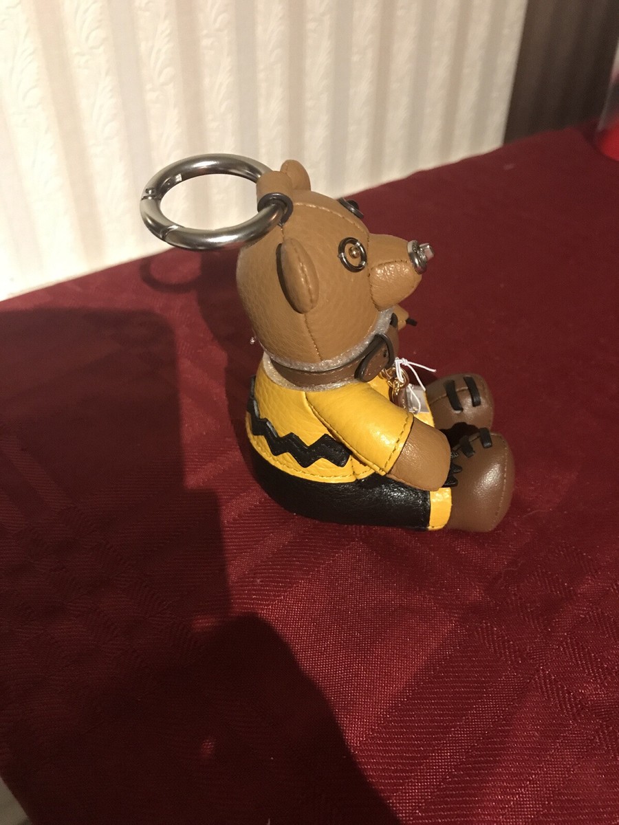キーホルダー・キーリング COACH Peanuts Charlie Brown Bear 5403 NWT Coach X Peanuts Leather Charlie Brown Bear Collectible