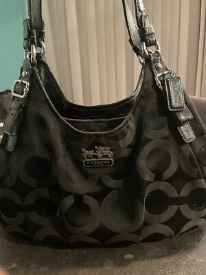 Coach Soho Signature black Jacquard Canvas Hobo shoulder purse | eBay