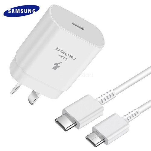 Samsung 25W Super Fast Charging Charger Adapter Cable Galaxy S21 S21 + Ultra 5G - Photo 2 sur 13