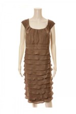 DRESSBARN Women’s Sleeveless Tan Layered Dress Size 14