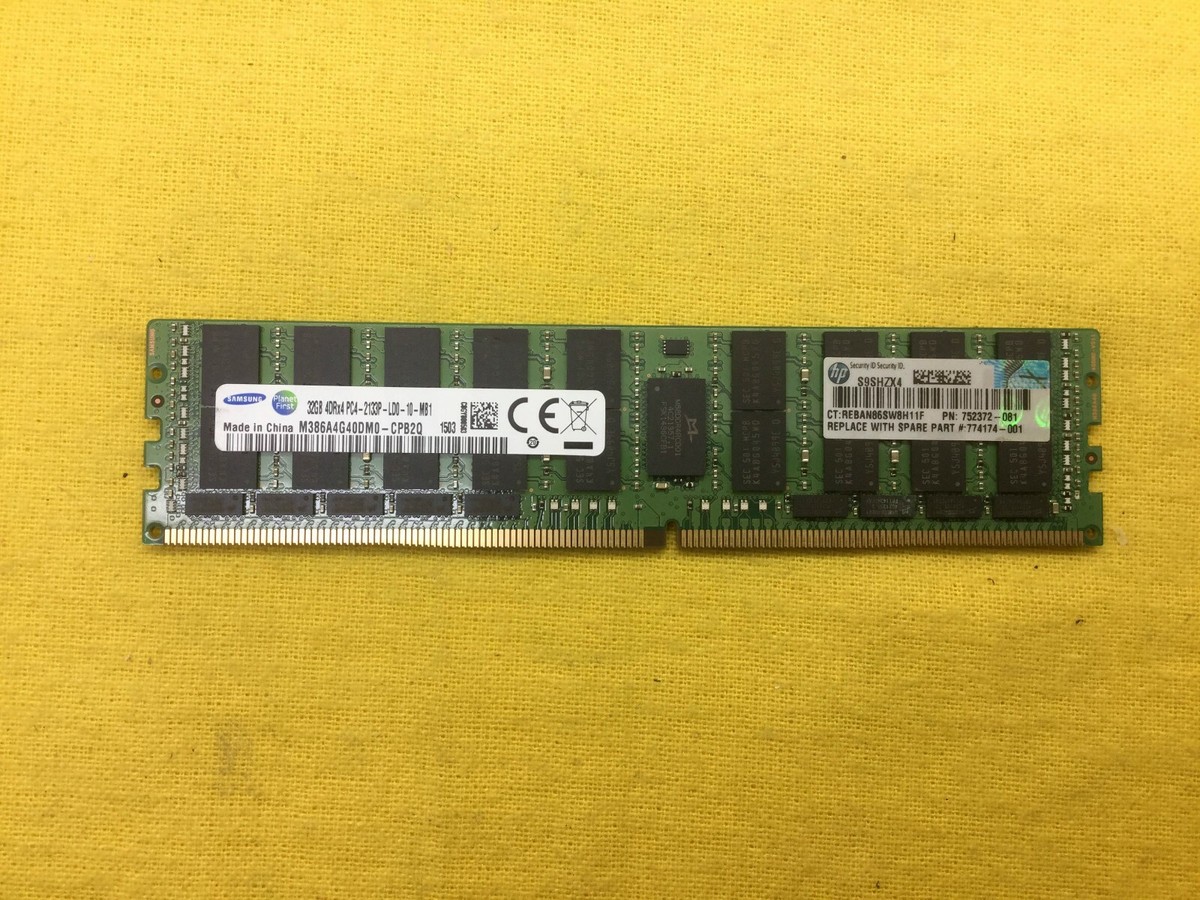 752372-081 HP 32GB 4DRx4 PC4-2133P-L Server Memory 774174-001