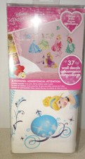 Disney Princess 37 Wall Decals Glitter Stickers Cinderella Tiana Ariel Rapunzel