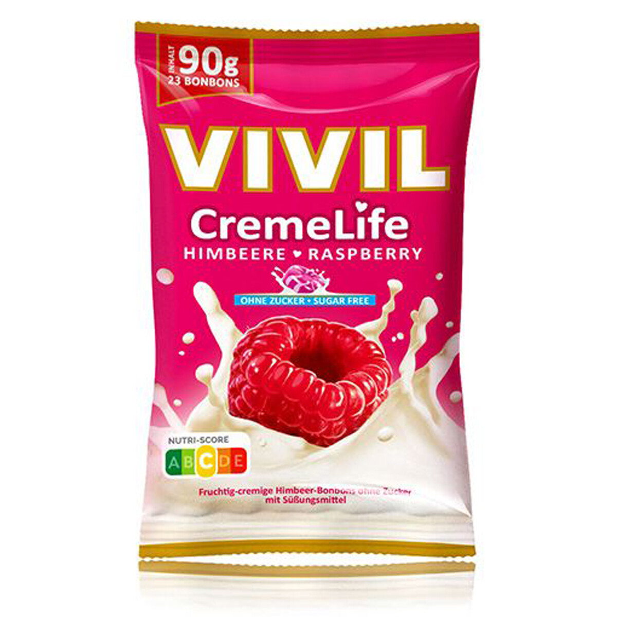 Vivil Crema Vida Frambuesa de Frutas Lutschbonbons sin Azúcar 90g
