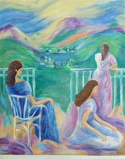 William D. Creighton Above the hills Postimpressionism SERIGRAPH Hand signed art