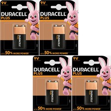 4 x Duracell Plus 9V Battery MN1604 6LR61 PP3  
