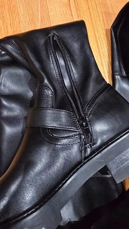 ¡NUEVO! Botas Nine West Nans Suela Sobre la Rodilla Negras Talla 9M Foto 3 de 4