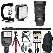 Nikon Z 180-600mm f/5.6-6.3 VR Lens Video Kit SlaveFlash Monopad-64GB Bundle