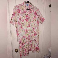 Vintage Koret 2 Piece Floral shirt set sz M