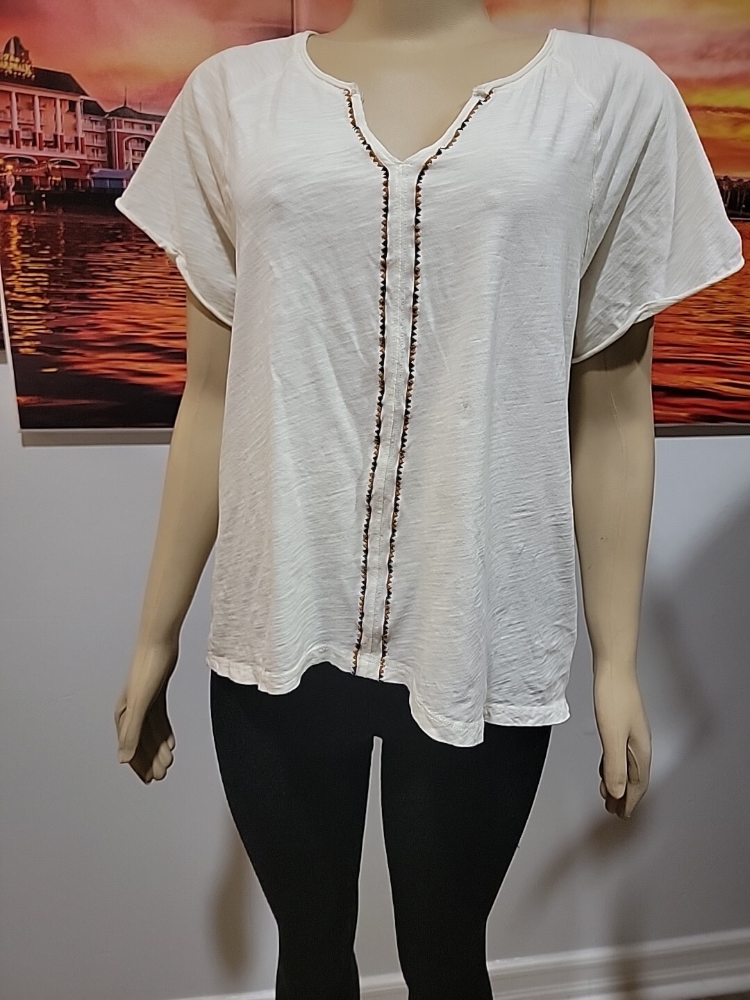 Pendleton Womens Split Neck 100% Cotton Embroider… - image 7