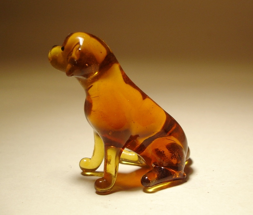 Blown Glass Art Figurine Dog Brown LAB Labrador Sitting | eBay