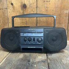 SONY Boombox Portable CD Cassette-Corder Player AM FM Radio CFD-V10 TESTED WORKS