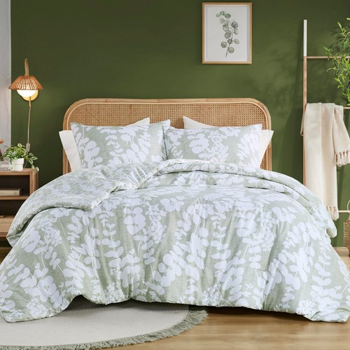 Modern Floral Print Reversible Twin XL Full Queen King Comforter Set All Season - Picture 20 of 26