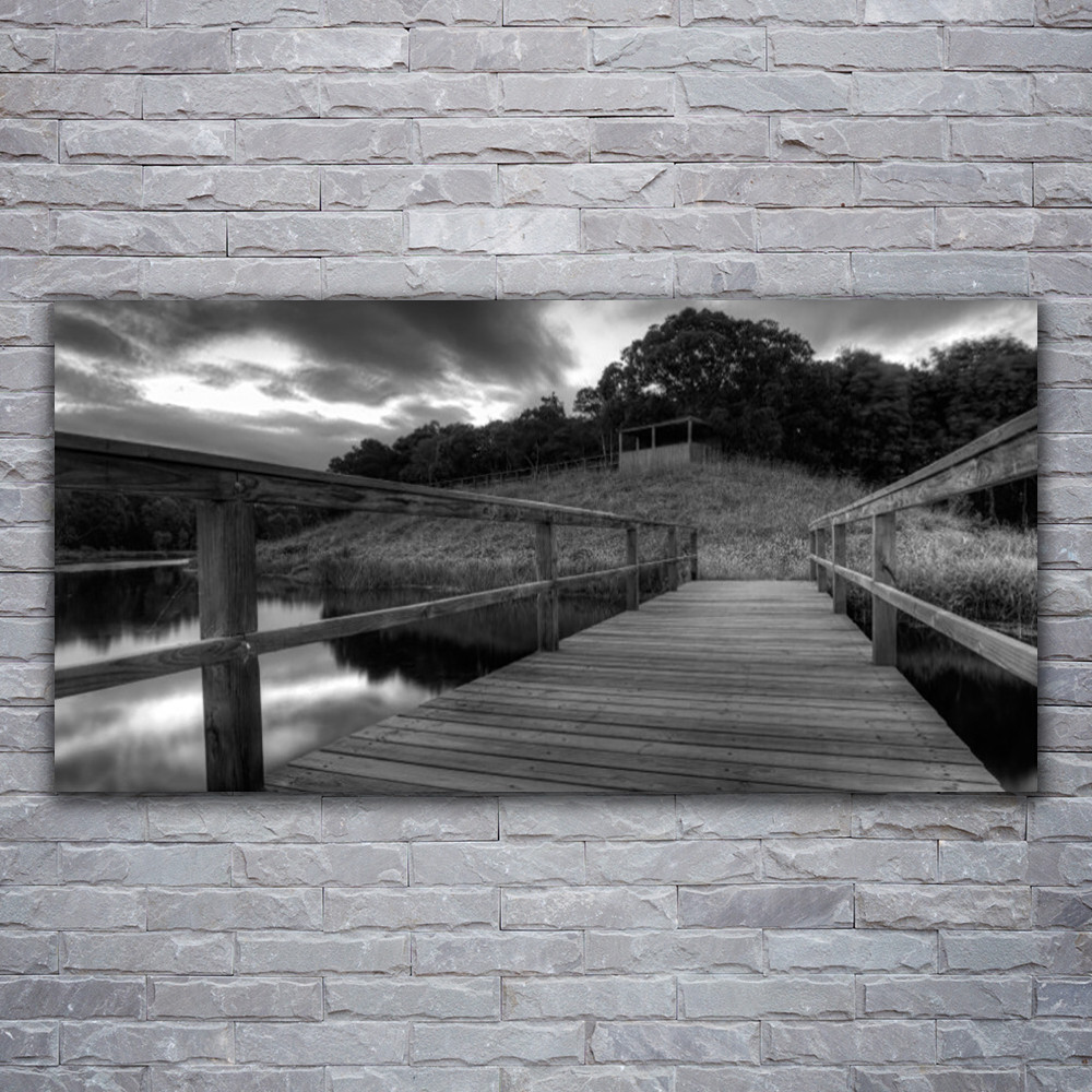Photo sur toile moderne 120x60 grand tableau décoration murale pont et lac