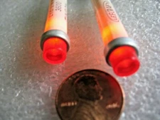 Qty 2) Leecraft Red Hi-Hat Tineon 3600 Neon 5/16" Press-Fit 125V AC Panel Lights