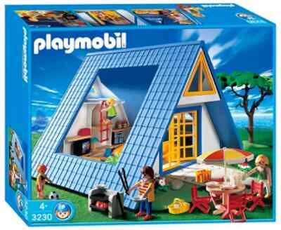 Playmobil 3230 - Maison De Vacances Avec Jardin, Famille Et Barbecue (neuf, Boîte D'origine)