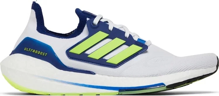 GX5466 Adidas Ultra Boost 22 White Solar Yellow Blue Men's Size 9 Shoes