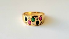 14k Yellow Gold Multy Stone Ring