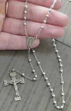 Vintage Designer Forstner Sterling Silver Rosary - 7.3 Grams 