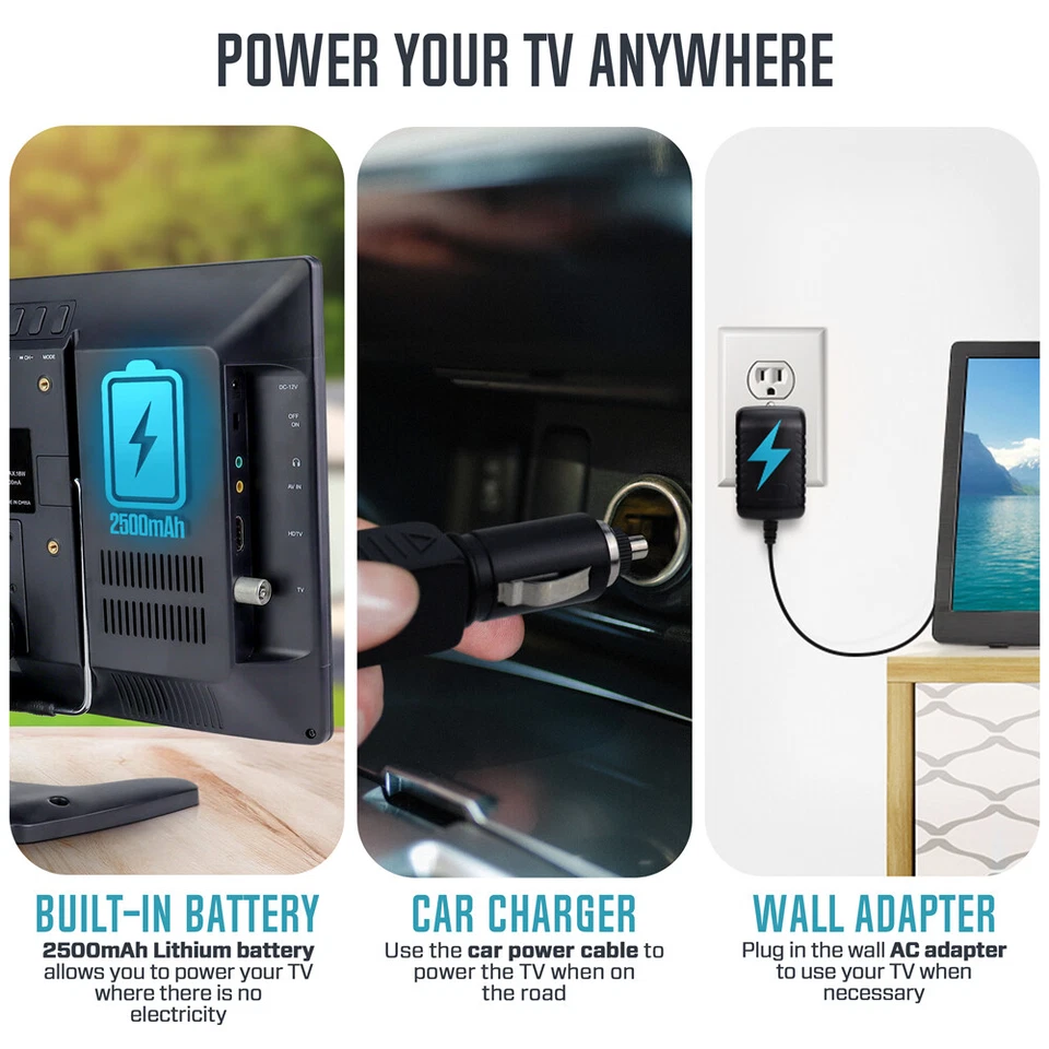 eXuby 14" Small Portable TV for Kitchen, Bedroom - Streaming Device Compatible - Image 4 of 4