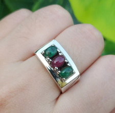 Natural Gems Multi Color Gems Natural Red Ruby With Natural Chitrali Emerald