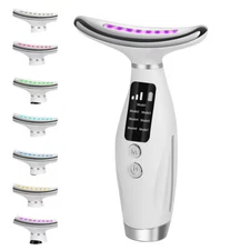 7 in 1 Facial Massager LED Light Therapy Neck Lifting Beauty Device Skin Tighten