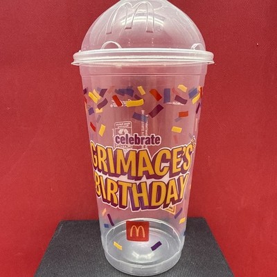 Rare June 2023 McDonald's Grimace Birthday Clear Shake Cup | eBay