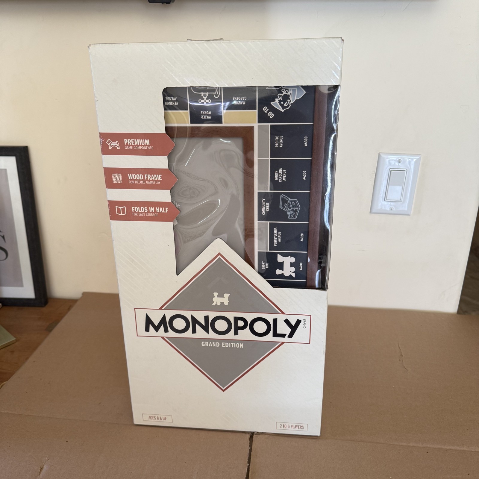 Monopoly Grand Edition &ndash; Brand New Sealed &ndash; Wood Frame