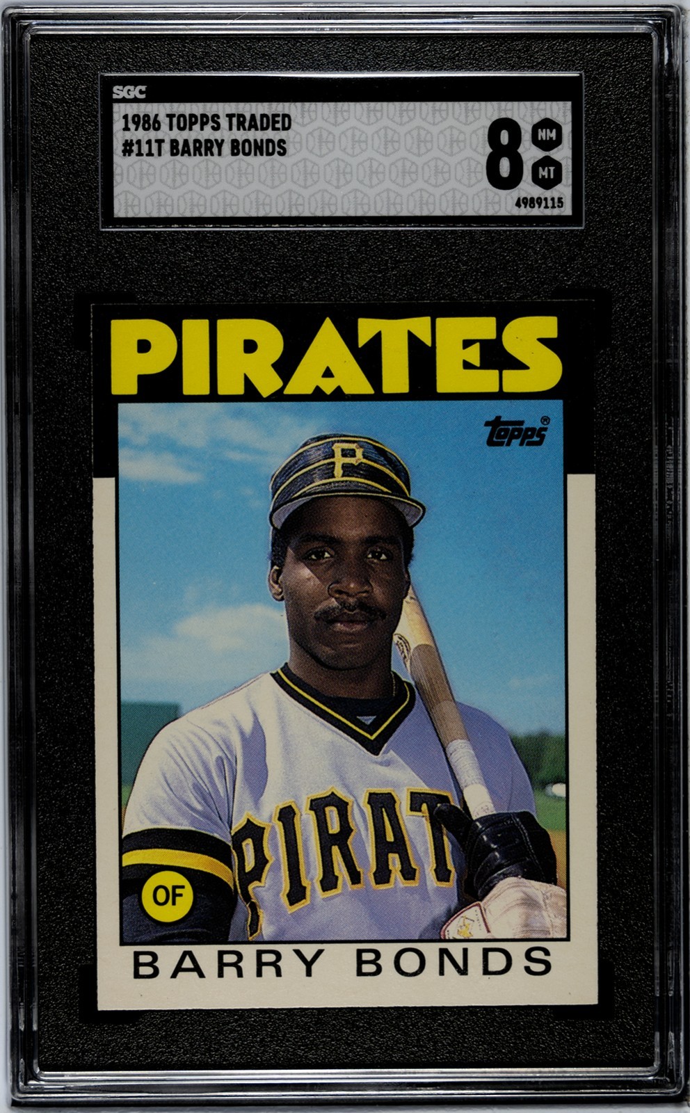 1986 TOPPS TRADED BARRY BONDS ROOKIE (RC)  #11T  SGC 8!