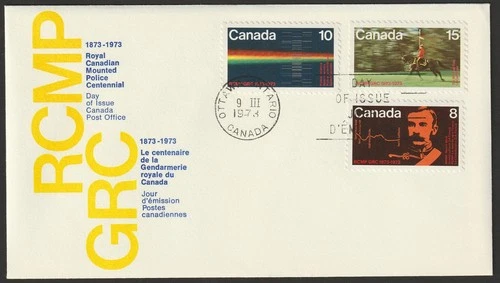 Canada #612-614, RCMP Centenary, Official First Day Cover, FDC 1973