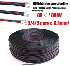 Flat Ribbon 3/4/5 Way Cable Flexible PVC Extension LED Connector Wire Cable