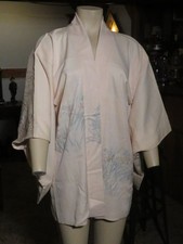 Vintage Japanese Kimono Silk HAORI Beige color  2