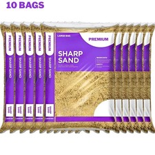 250kg Sharp Sand Pack of 10 Bulk Bags Coarse Aggregate Paving Screed