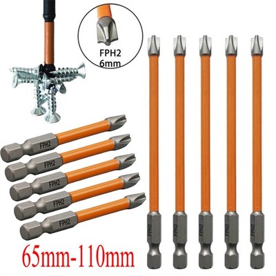 5pcs Strong Magnetic Special Slotted Cross Screwdriver Bit For Electrician FPH2