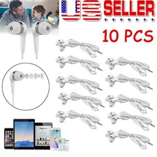 10Pack Headset3.5mm In-Ear Earphone Stereo Earbuds Headphone Wired w/Microphone