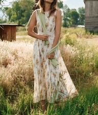 NEW DOEN Liliane Dress Bright Orange Floral Size M $350