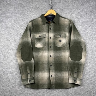 Roark Shirt Jacket Mens Medium M Green Nordsman Flannel Button Up Outdoors