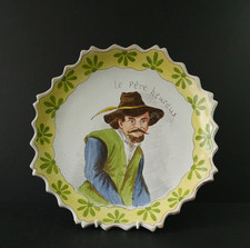 H B  Quimper French Faience  Humorous Plate 19thC French #B