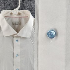 Eton Blue Buttons All Cotton 18 Romania Contemporary White Shirt Office Solid