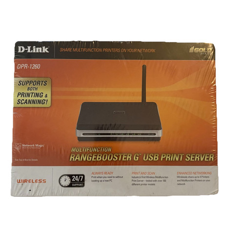 D-Link DPR-1260 Multifunction Rangebooster G USB Print Server NEW SEALED - Picture 1 of 2